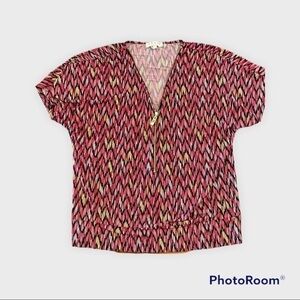 NWOT multi colored zippered top 019